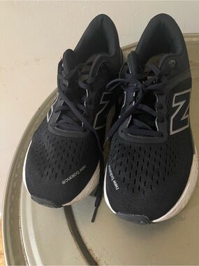 New Balance Black and White Mesh Running Sneakers